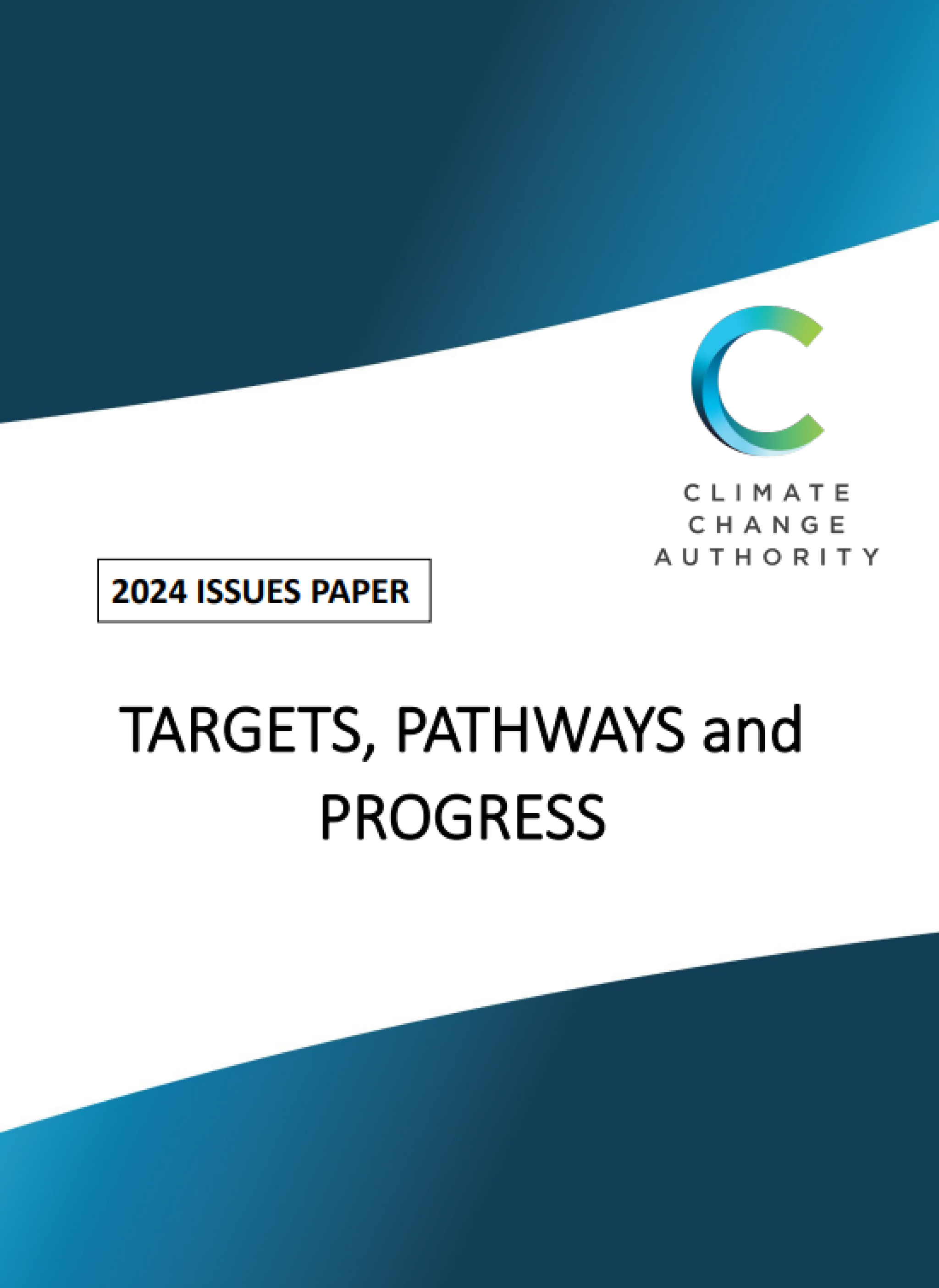 Title page, "Targets, Pathways and Progress" Climate Change Authority