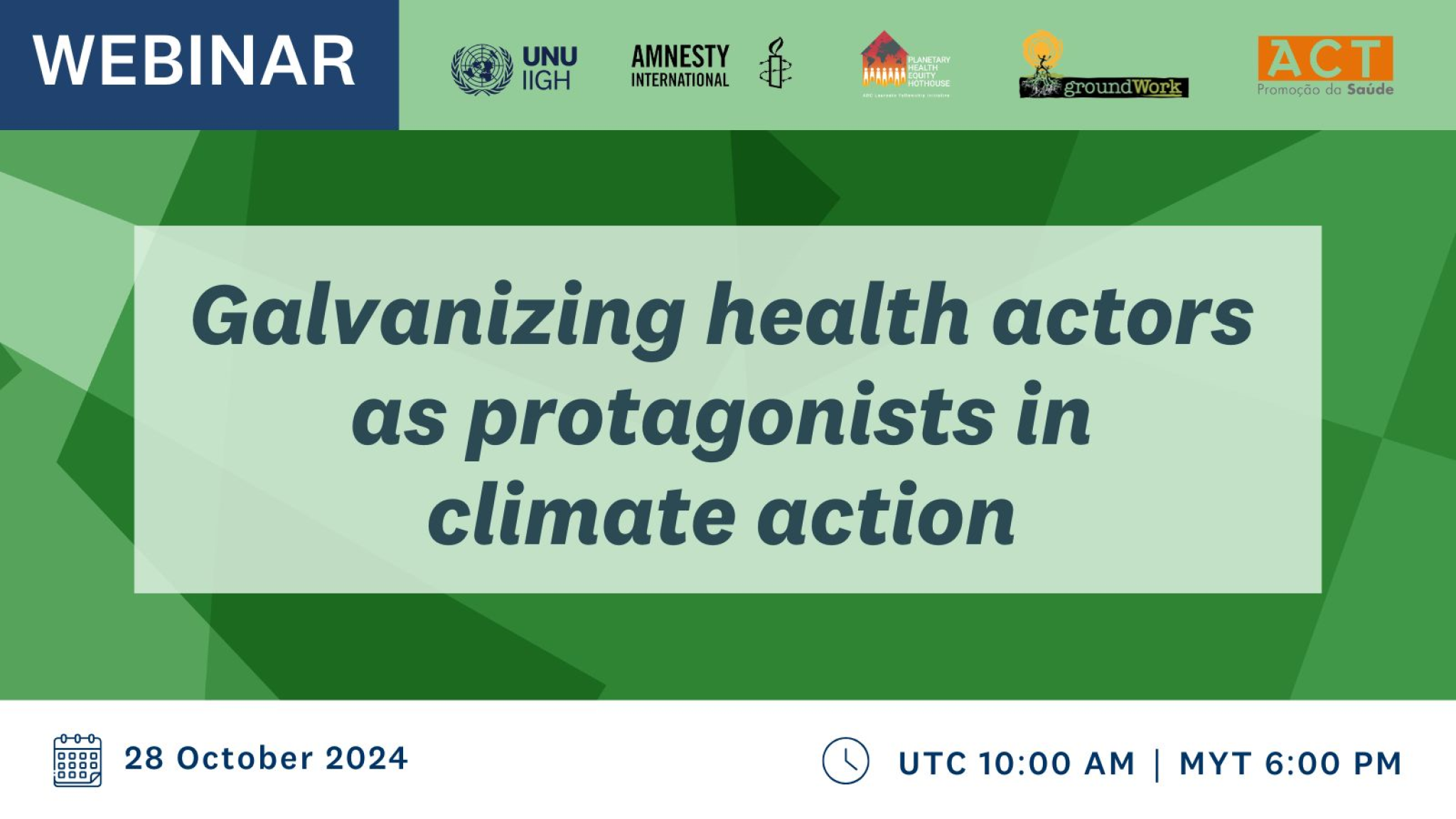 Galvanising health actors in climate change webinar